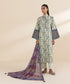 Womens Unstitched Embroidered Off White Three Piece Lawn Suit